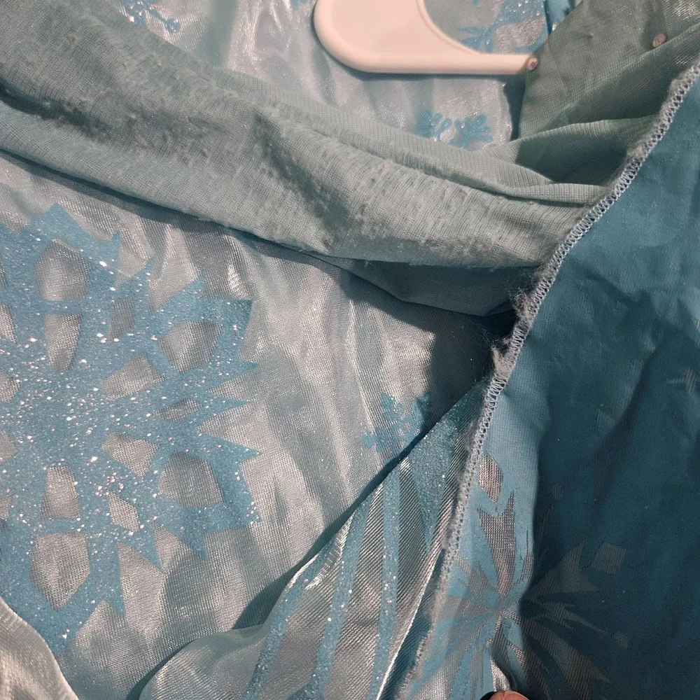 Disney Store Elsa Costume Dress Girls Size 7/8 Frozen Sleeve Wear Pilling‎
